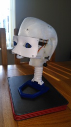 partially assembled robot head
